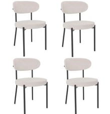 Image of set of 4 Velvet Dining Chairs Velvet Seat Chairs Plush velvet seat and backrest