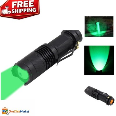 Versatile Green Flashlight with Strobe Mode - Ideal for Hunting and Emergencies