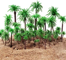 48 Pcs Plastic Model Tree Layout Rainforest Train Palm Tree Model Coconut Palms 