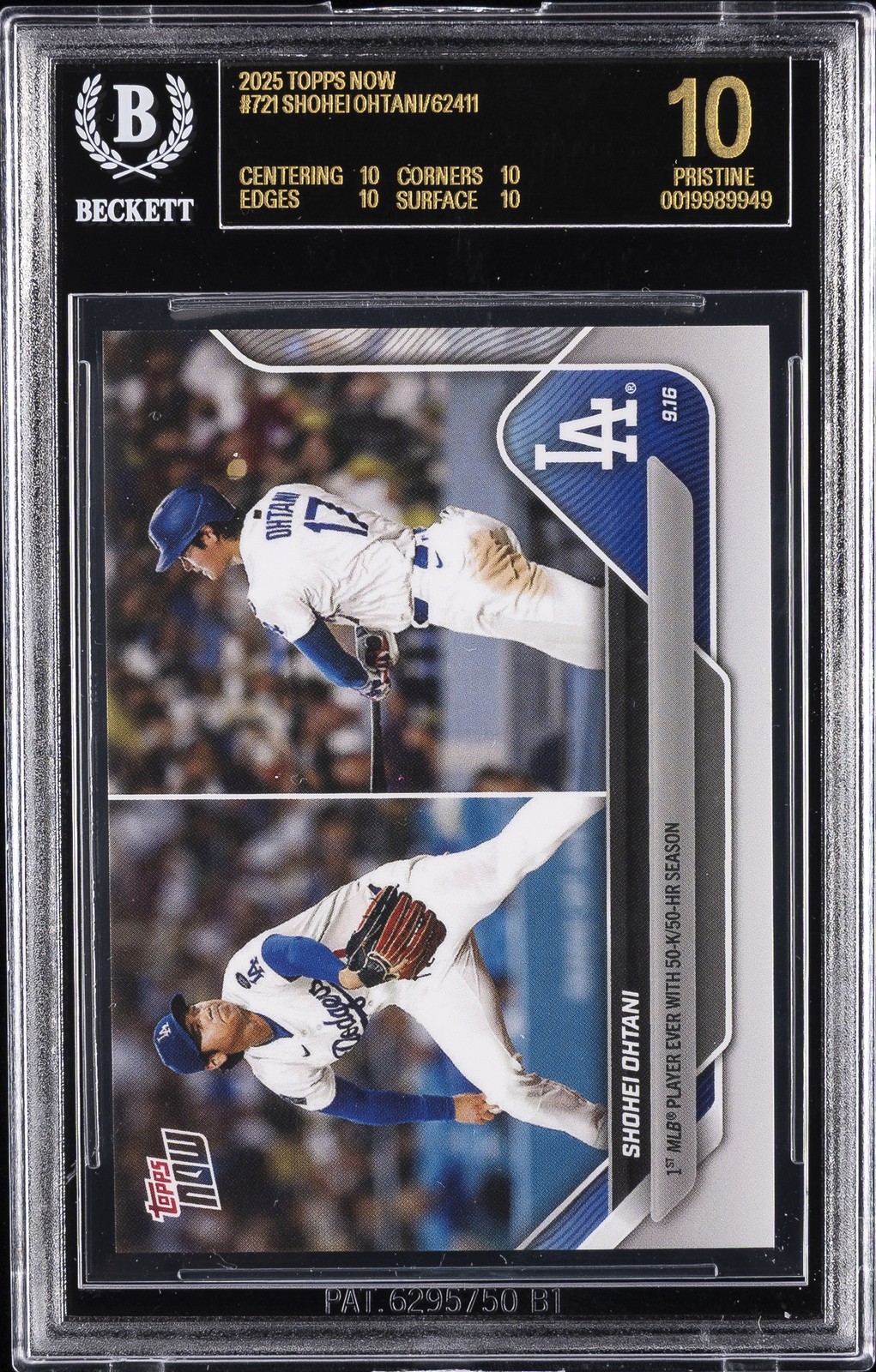 2025 TOPPS NOW #721 SHOHEI OHTANI BGS 10 BLACK LABEL view 1