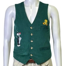 Warner Bros. Studio Store 1995 Looney Tunes Sylvester  Tweety Corduroy Vest