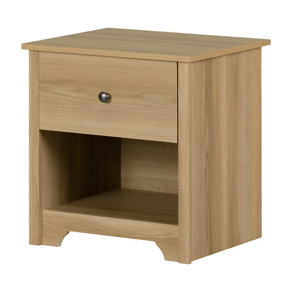 With Drawer Natural Ash: Elegant Metal