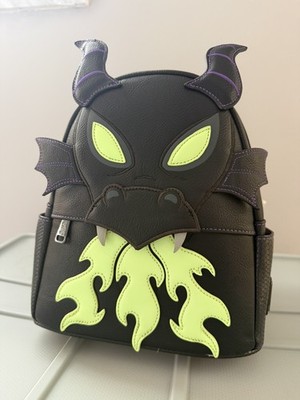 Loungefly Maleficent Dragon Glow In The Dark Faux Leather Mini Backpack IN HAND