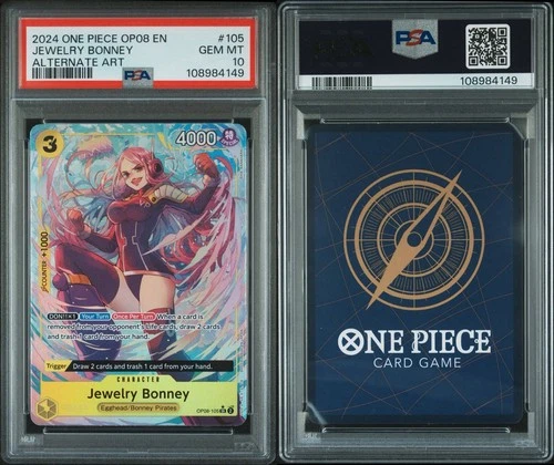 Bandai One Piece CCG Jewelry Bonney OP08-105 Alternate Art PSA 10