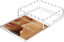 Acrylic Trays for Needlepoint 8" x 8", OUPSAUI Scalloped Acrylic Tray with Drawe