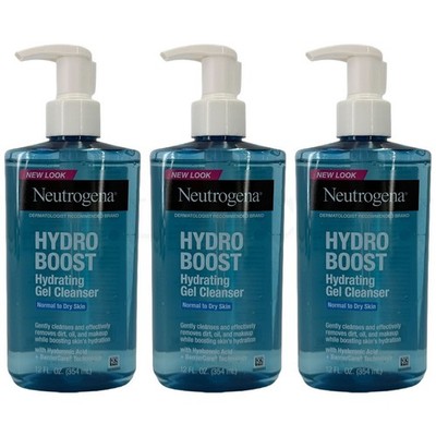 Neutrogena Hydro Boost Face Wash, Hydrating Facial Cleanser 12oz Lot of 3