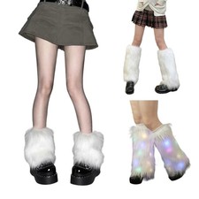 Faux Furs Leg Warmers Led Furs Furry Fuzzy Leg Covers Boot Winter Cuffs Cover