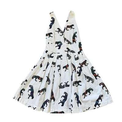 MSGM Panther Mini Dress Cotton Plunging V-Neck Fit & Flare Cross Back IT 40 / 6