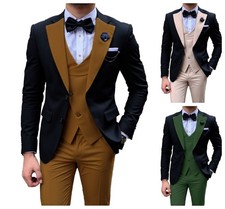 Formal Wedding 3Pcs Suit Groomsmen Tuxedo XS-5XL Homecoming Prom Party
