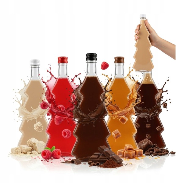 10X Flaschen FüR Weihnachten Choinka 500Ml FüR LiköR Nalewka Wein Geschenk 0,5L-image