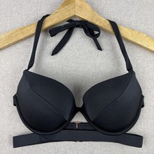 Victoria  s Secret Womens Size 34D Black The Hottie Halter Swimsuit Bikini Top