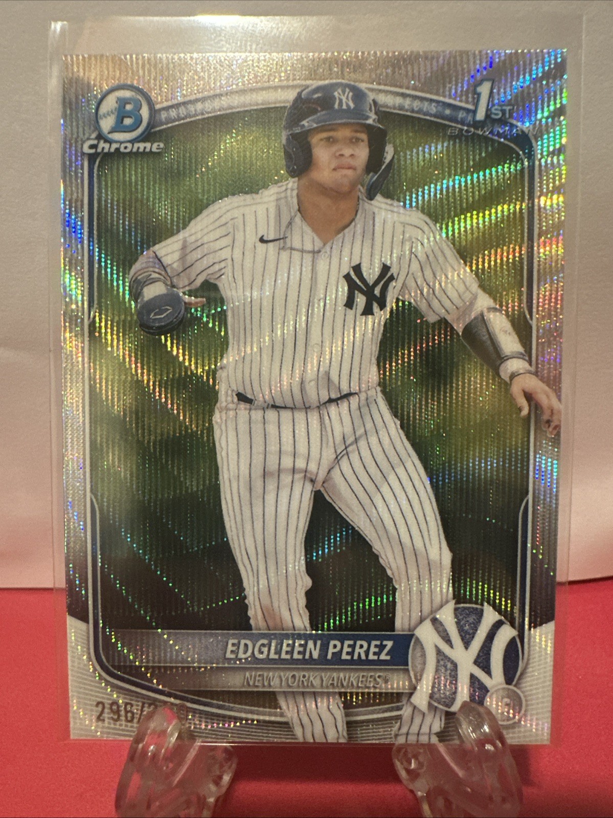 2025 Bowman Chrome 1st Wave Refractor Edgleen Perez  #296/350 Yankees