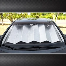 Auto Drive Heavy-Duty Silver Accordion Sunshade 1 Pack, 63'' x 28.5'' New