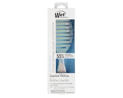 Wet Brush Pro Flex Dry Hair Brush- Iridescence Icon - Open Vented Design- Silver