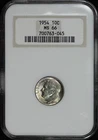 1954 Roosevelt Dime NGC MS-66 Old Fatty Holder - Nice Teal & Violet Hue Toning!