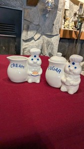 Pillsbury Doughboy Cream & Sugar Doll  Set Of 2 