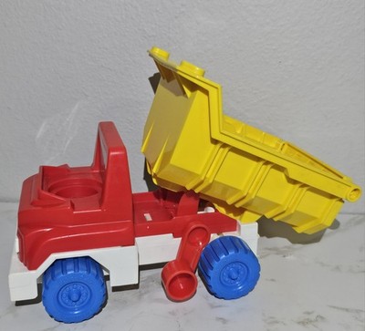 Vintage Fisher Price Little People Dump Truck Red Yellow Ex Clean Condition 
