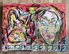 Abstract Modern Female Face Oil Painting On Canvas 24 X 31” Pop Style Of Anime