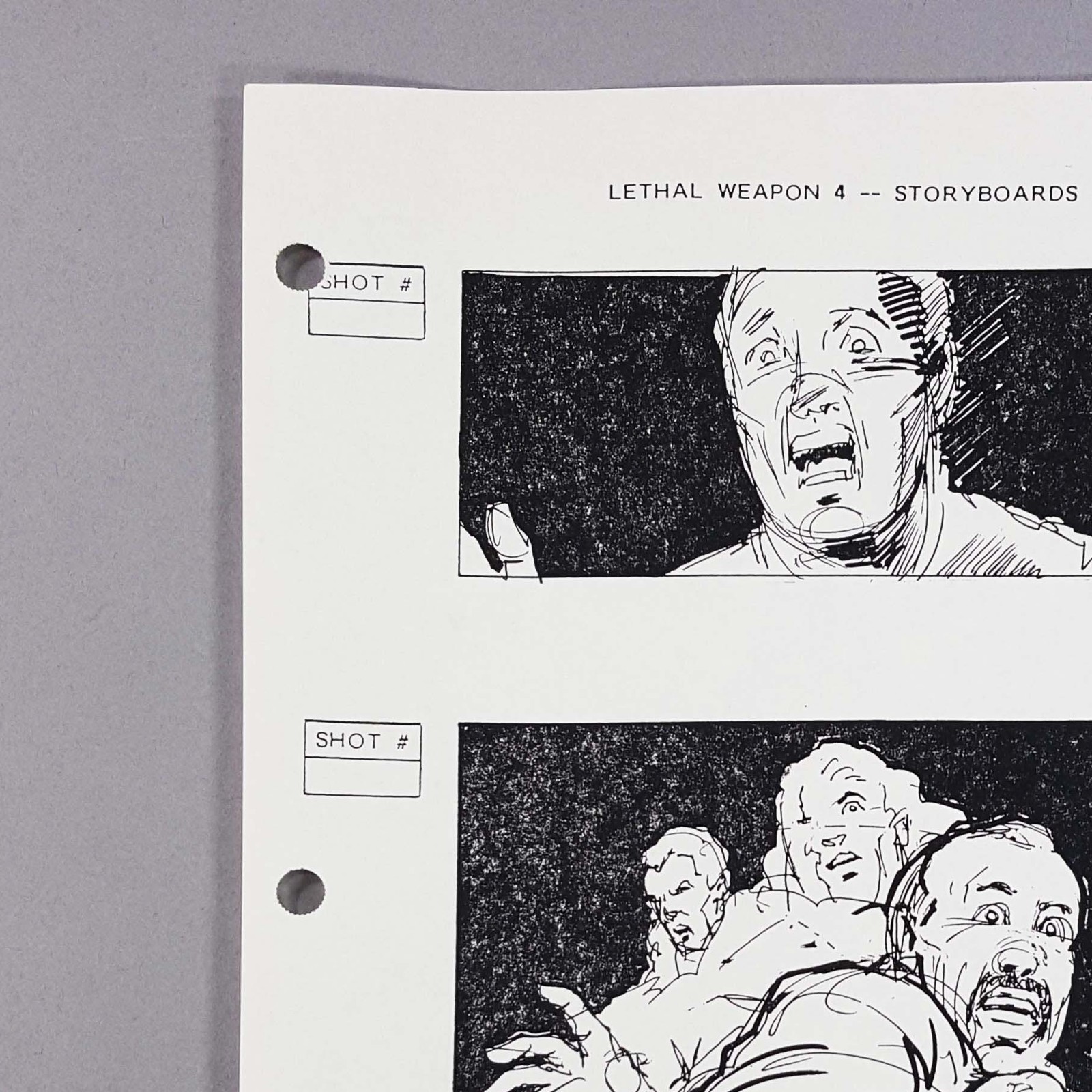 Image 5 of Lethal Weapon 4 Storyboard Joe Pesci Leo Getz Screaming Boat Fight Scene