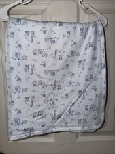 Vintage Reversible Nursery Rhyme Baby Blanket Blue