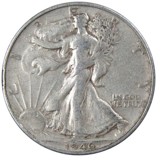 1946 S Liberty Walking Half Dollar Circulated Silver 50c Coin