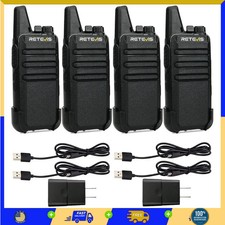 Retevis RT22 FRS Walkie Talkies 4 Pack Compact Long Range Two Way Radio USB C