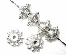 100 New Silver Tone Metal 10mm Spacers Beads AB102 