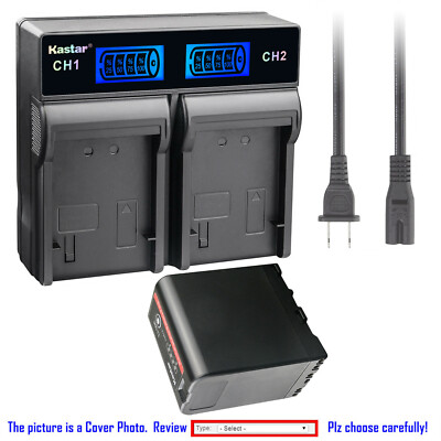 Kastar Battery LCD Rapid Charger for Sony BP-U60 U66 BC-U1 Sony PMW-EX1R Camera