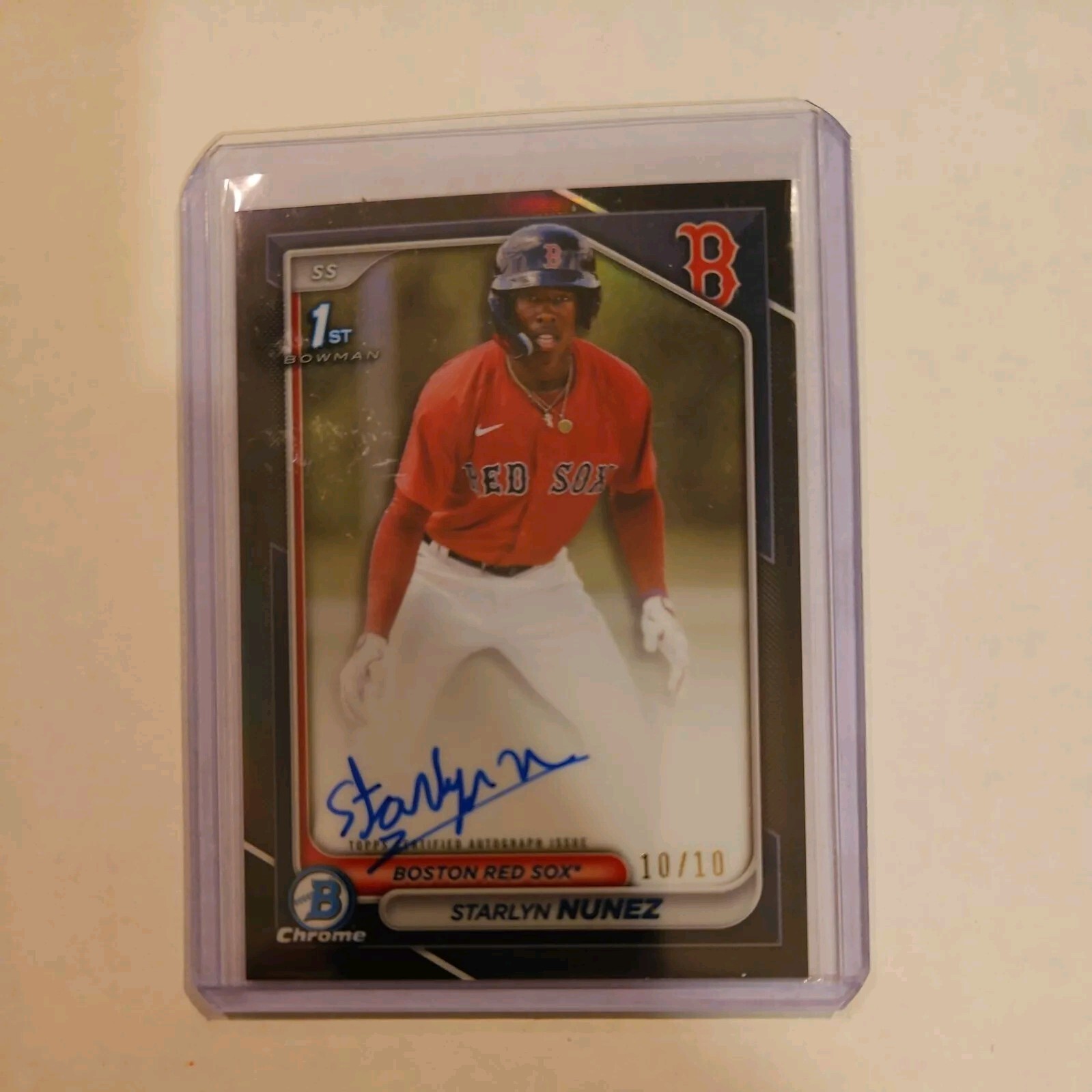 2024 Bowman Chrome Prospect Auto Black Refractor  10/10 Starlyn Nunez #cpa-sn