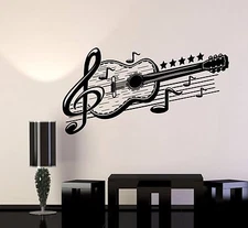 Vinyl Wall Decal Guitar Musical Art Music Decor Stickers Mural (443ig)