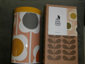 Orla Kiely Kitchen Storage Tin Abacus Flower 20cm H X 11cm Diam