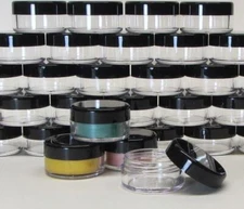 Plastic Cosmetic Jars Empty Beauty Lip Containers Black Lids 10 Gram Ml (25)5068