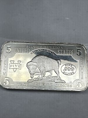 Silver Bison 5oz 'Bison' Silver Bullion Bar Rare | eBay