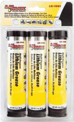 3 Pack lumax LX-1901 General Purpose Grease: 3 oz Cartridges, Lithium