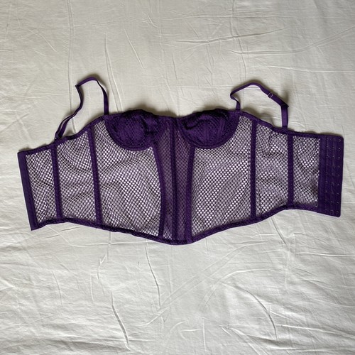 Out From Under Corset Mesh Bustier Women M Demi Purple Fairy Grunge Whimsigoth - Picture 3 of 12