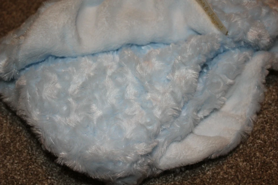 Blankets & Beyond Light Blue Minky Swirl Fleece Baby Blanket Infant Boys NWT HTF - Image 4 of 4