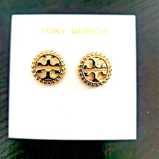 Tory Burch Double T roundness gold Earrings