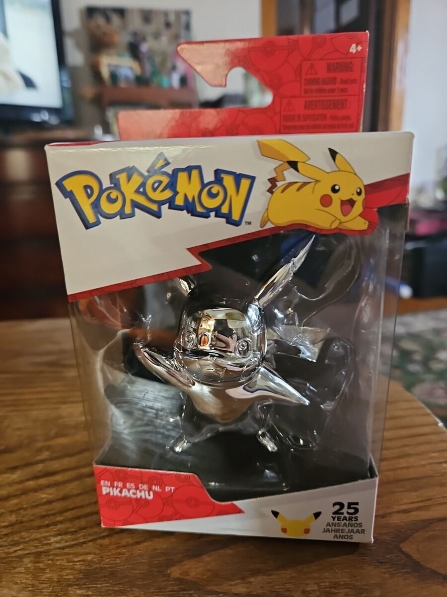 Pokemon 25th Year Anniversary Pikachu Silver Battle Figure Pokemon 25th Year Anniversary Pikachu Silver Battle Figure