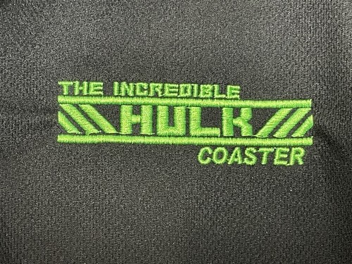 RARE Universal Studios Creative Black Polo Incredible Hulk Coaster Medium M - Picture 2 of 6