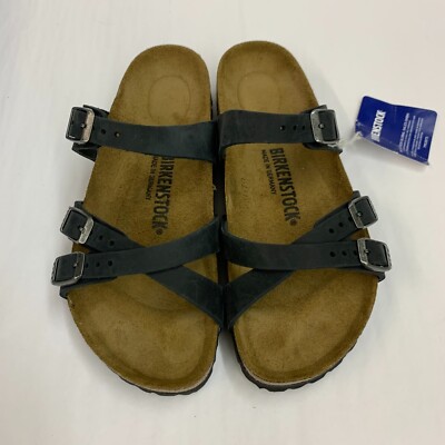 Birkenstock New w/ Box Franca Black Oiled Leather Regular Width - Select Size