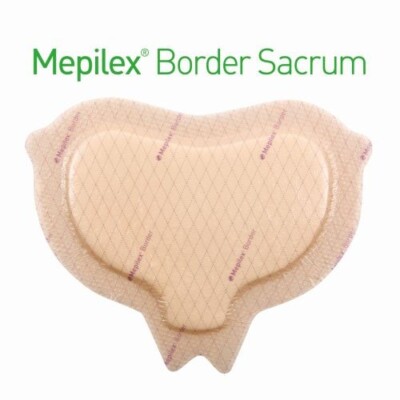   Box of 10 - Mepilex Border Sacrum Soft Silicone Foam Dressing - 6.3'' x 7.9''