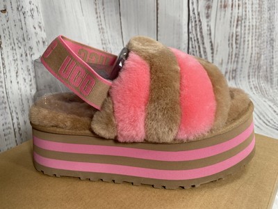 UGG Disco Stripe Slide Chestnut/Pink Rose Slipper Women