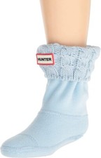 Hunter 240336 Girls Kids 6 Stitch Cable Soft Boot Socks Boat Blue Size Large