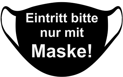 (ab  3,00 Stk.) Aufkleber Maskenpflicht Corona 14cm oder 20cm #