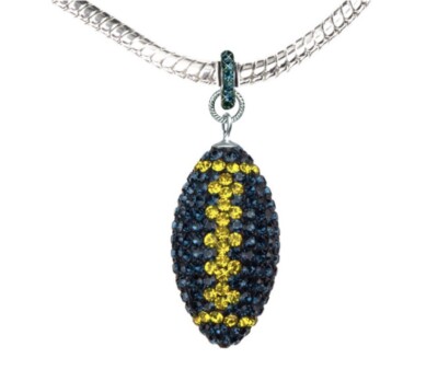 GAME TIME BLING LARGE FOOTBALL NECKLACE  color: MONTANA/CITRINE NWT