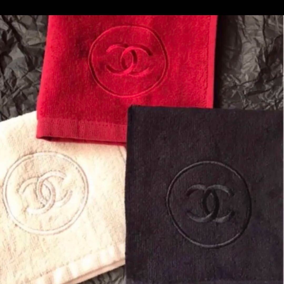 Chanel Beaute Novelty Cotton Towel La Collection 3Pcs Red Black