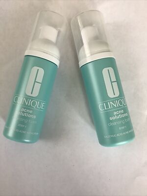 X2 Clinique Acne Solutions Soap Cleansing Foam 1.7oz Each (Travel Size) NWOB