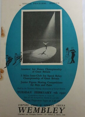 Wembley Empire Pool Sportarena 50er Jahre Eistanz Vintage Programm 
