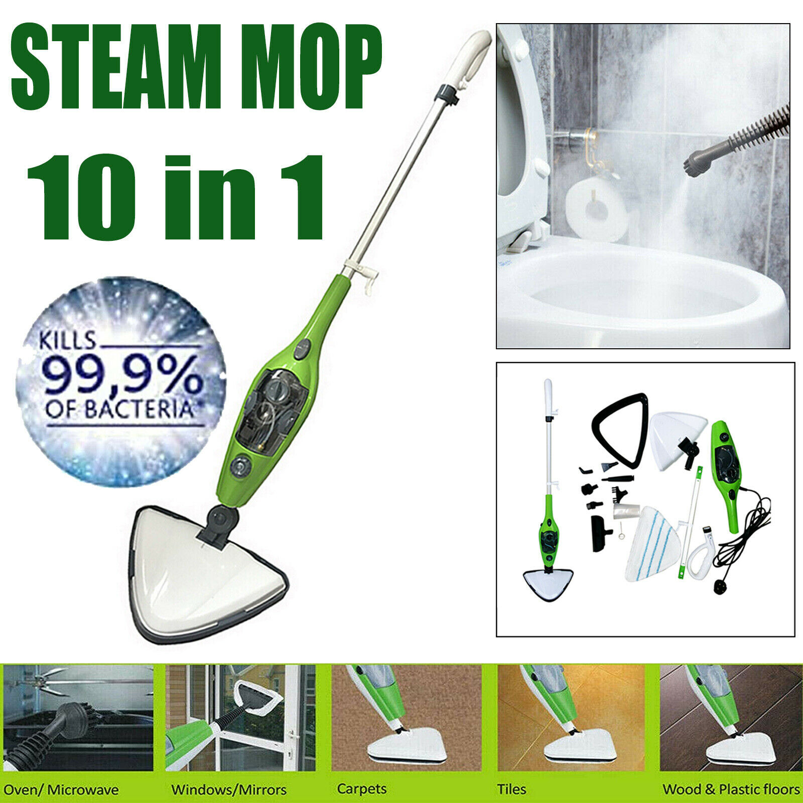 Steam Mop Clean for Tile Cleaner Carpet Floor with Convenient Detachable Handle-image