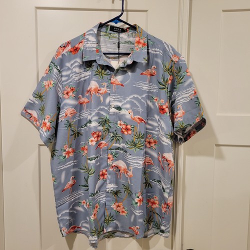 SSLR Men's Flamingo Hawaiian Shirt - Light Green Casual Short Sleeve Aloha Shirt For Beach & Vacation - View #9